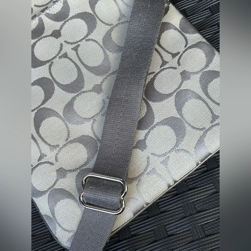 Coach Silver and Gray Signature Crossbody Bag